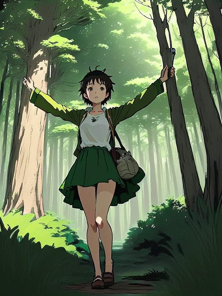 (( Ultra-high resolution, Highest quality, masterpiece: 1.2), (Realistic, photograph、Real: 1.37),Super detailed, (((Makoto Shinkai Style))、(in the forest、Totoroの世界背景: 1.2),Light coloring、 Professional Lighting, Photon Mapping, Radio City,Studio Ghibli風、Totoro、RealTotoro、Totoroが実在した時傘を持った女の子と猫のアニメシーン, Miyazaki anime films, my neighbor stretch, stretch, Miyazaki Movies, Ghibli anime movies, Studio Ghibli still, Studio Ghibli anime, stretch from my neighbor stretch, Studio Ghibli animation, Sulky :: Studio Ghibli, Studio Ghibli movie, in the Studio Ghibli anime film, of stretch