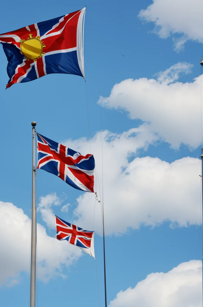 The national flag fluttered.