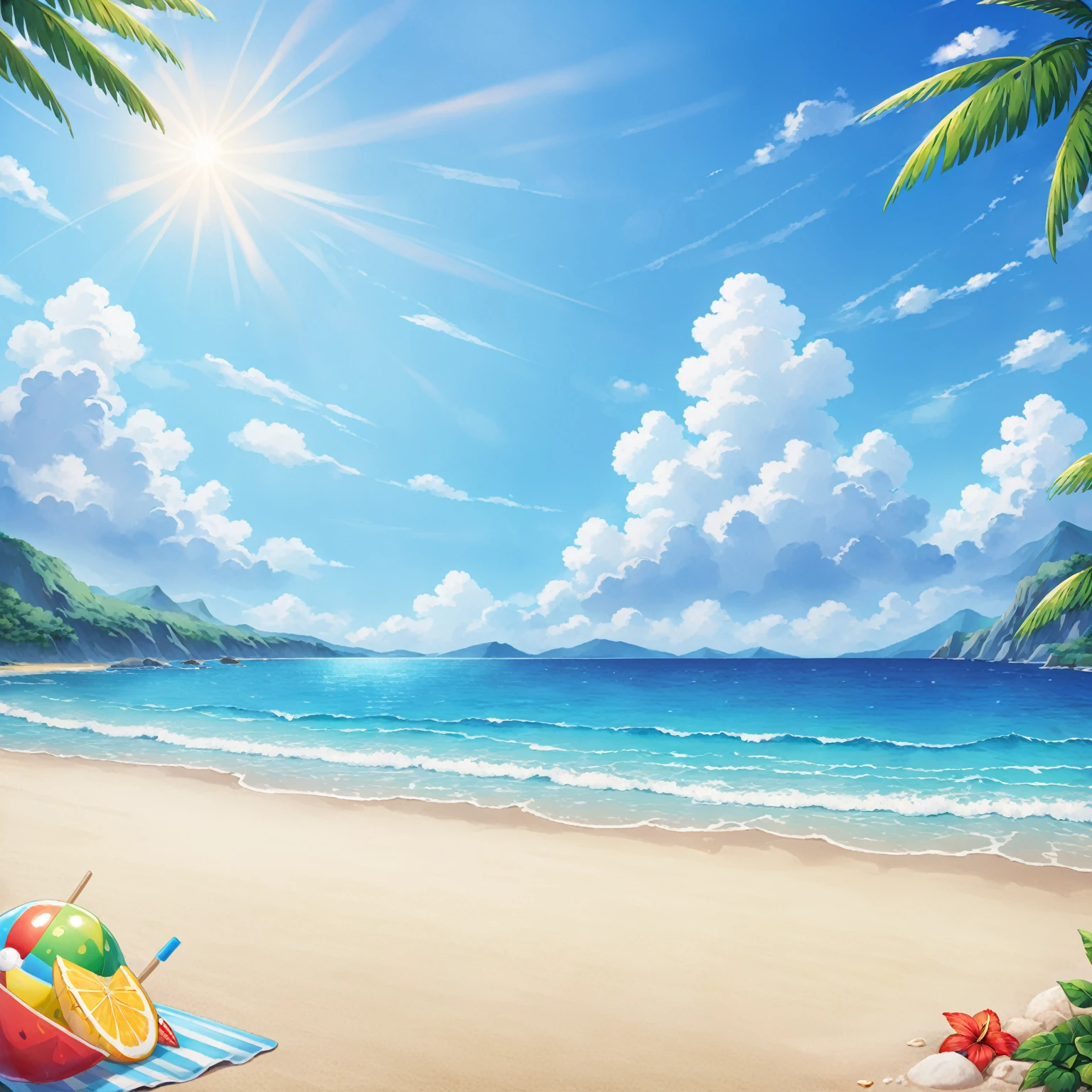 BEACH, BACKGROUND, SUMMER