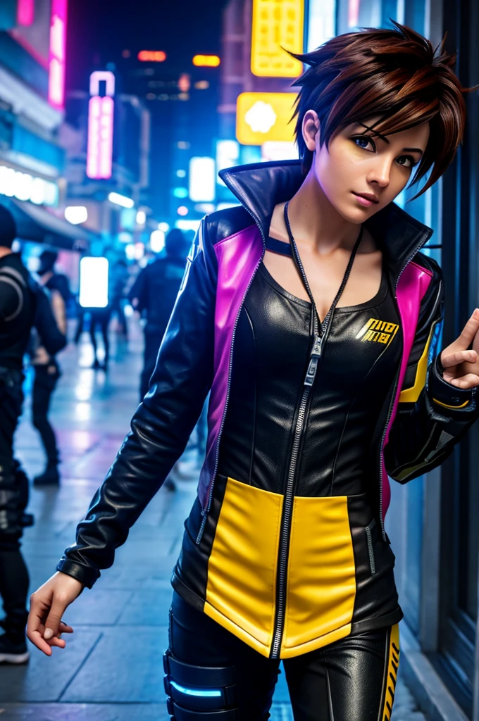 Tracer from Overwatch, Cyberpunk, Cyberpunk theme, Cyberpunk clothing