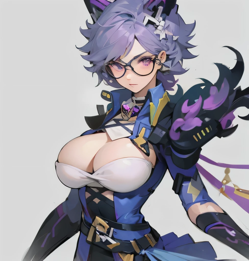 A cool girl with purple hair