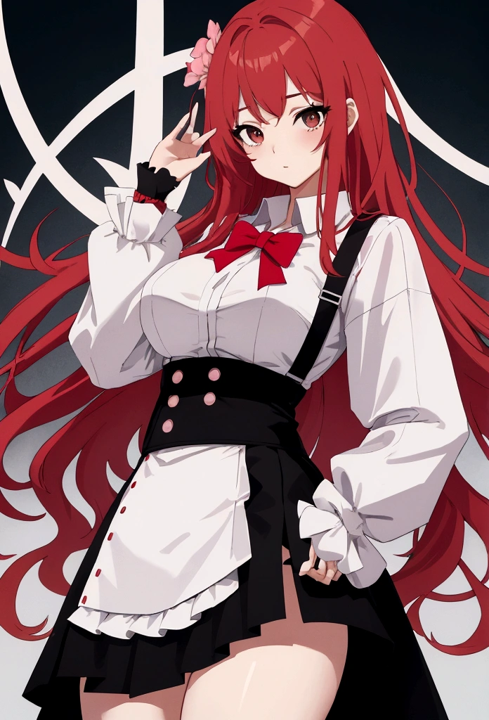 My name is Hikaru, I am a white test ,with red hair, black eyes and I am 138 cm tall and weigh 34 kg. My breasts measure 160 cm, my waist measures 30 cm and my hips measure 60 cm. Dressed in a black skirt along with a pink blouse..