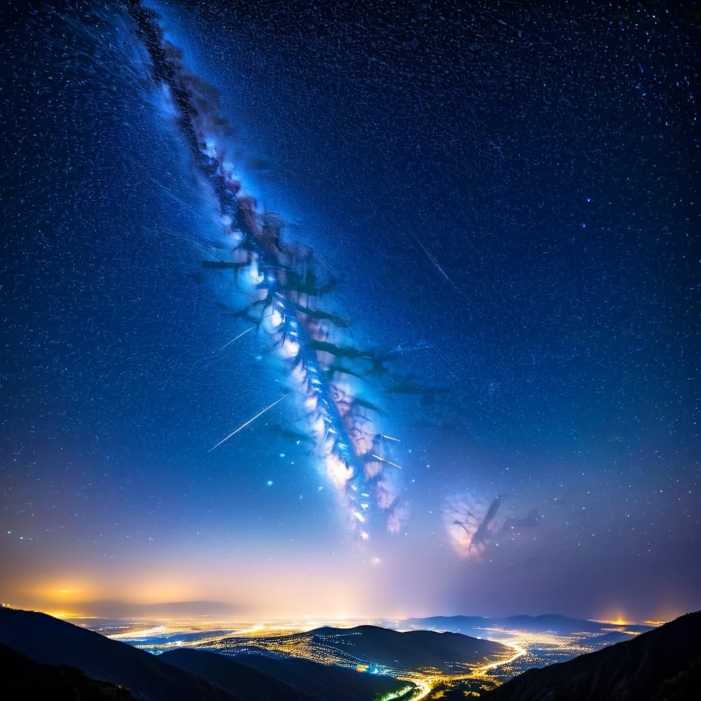 A beautiful night sky filled with sparkling stars and shimmering lights