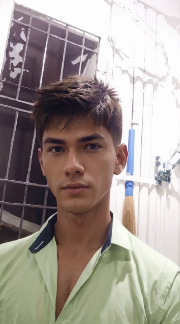 Create an animated character that has a wolf cut haircut that is blonde that his skin tone is light that he is between thin and muscular that he is a man