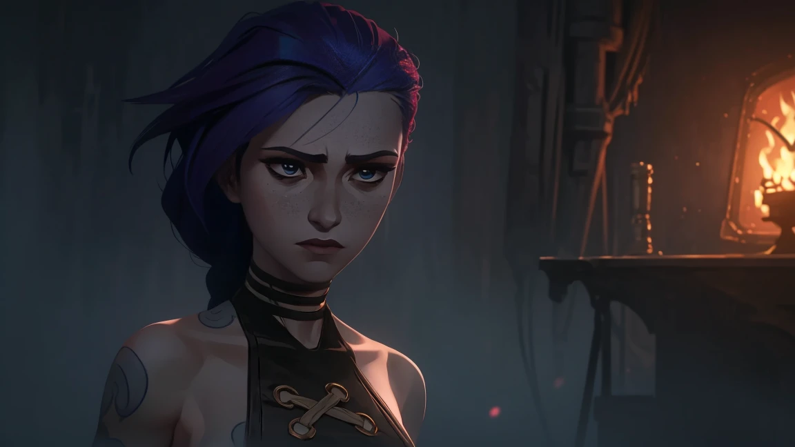 (masterpiece, Best quality), 1 girl, crying, portrait, very sexy, full length (full body 1.1.), очень feminine, Bare breasts, Beautiful waist, gloomy composition, flame, fire, Flash, very beautiful, feminine, long hair, hair braided in long braids, very sexy, emphasis on the eyes, face accent, Beautiful face, Hands, Hair, Haired ponytail, tie ,red purple eyes, Джинкс crying, Blue cloud tattoo, (masterpiece, Best quality), Side lighting, beautiful detailed eyes, crazy face), (Best quality), (masterpiece), magic photography, Spectacular lighting, Photorealism, ultra detailed, интимная portraitная композиция, 1. 4,8 k UHD, aesthetic, Cd., A high resolution, 8 k, better lighting, Best shade, Ultra-HD, A high resolution, sharp focus, Complex background, Cinematic lighting, ((Landscape view)), 4K block, (better lighting), ((Cinematic lighting)),