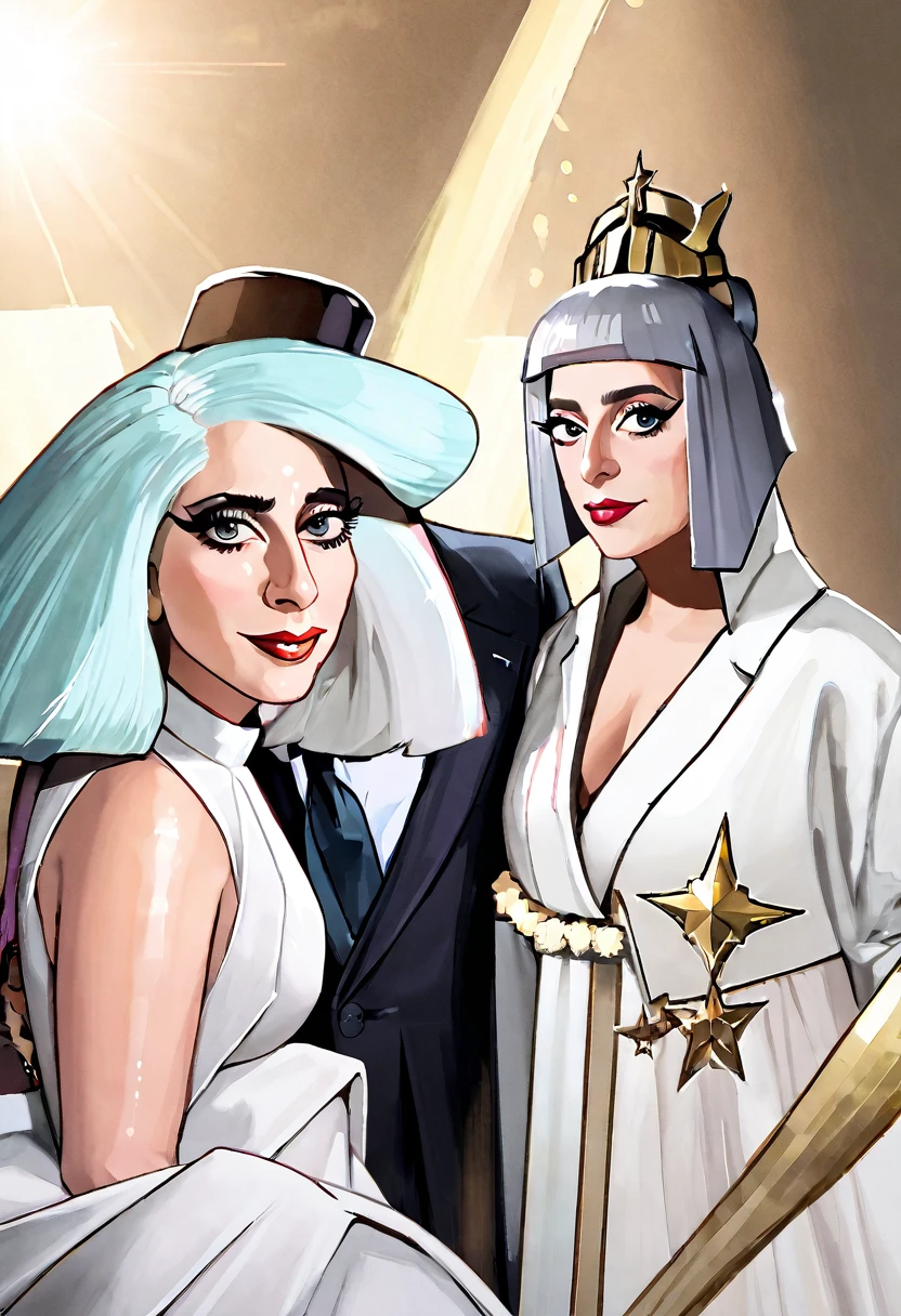 Papa hemeritus IV y lady Gaga