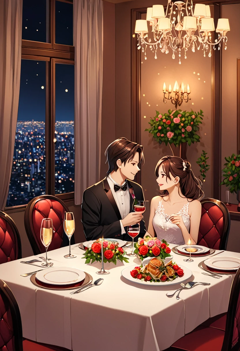 woman romantic dinner
