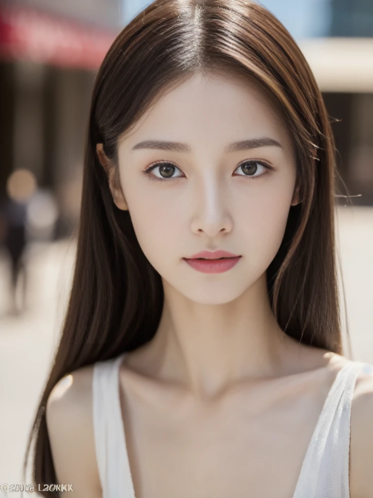 ((Top quality, 8K, masterpiece: 1.3)), Clear focus: 1.2, 20-year-old sweet woman: 1.4, Soft skin: 1.2, Highly detailed face and skin textures, Delicate eyes, Double eyelids，Large Breasts，Slim waist,  (Natural light, City Streets: 1.1)