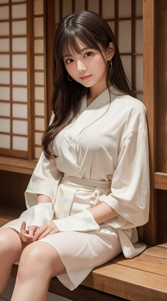 (Highest quality、8K、32k、masterpiece、)、Cute Japanese women&#39;s sex photos、Huge boobs:1.4、Long black hair、Insert in cowgirl position、