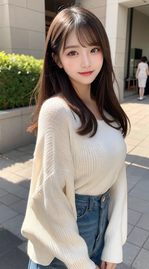 Tabletop, Highest quality, shape, Very detailed, finely, High resolution, 8k wallpaper, 完璧なダイナミックな構shape, Beautiful and exquisite, Nice spring clothes,Beautiful straight hair,Small breasts,Natural color lip, 20-year-old girl、cute、Always blur the background,Perfect and beautiful face,Beautiful and dense face、Slim face and figure,Big eyes、Putting on gal makeup,Actual Photos(Best image quality)、Sexy Face、Fashion model posing、Full Body Shot、smile、Change pose randomly、Randomly change the shooting angle and position、Sheer Summer Fashion