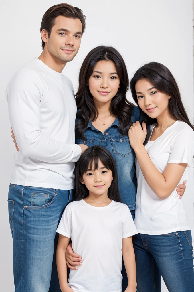 Fake family white background
