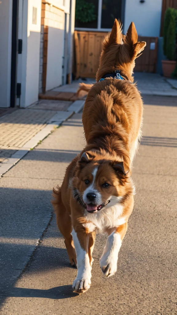 The dog is chasing its tail