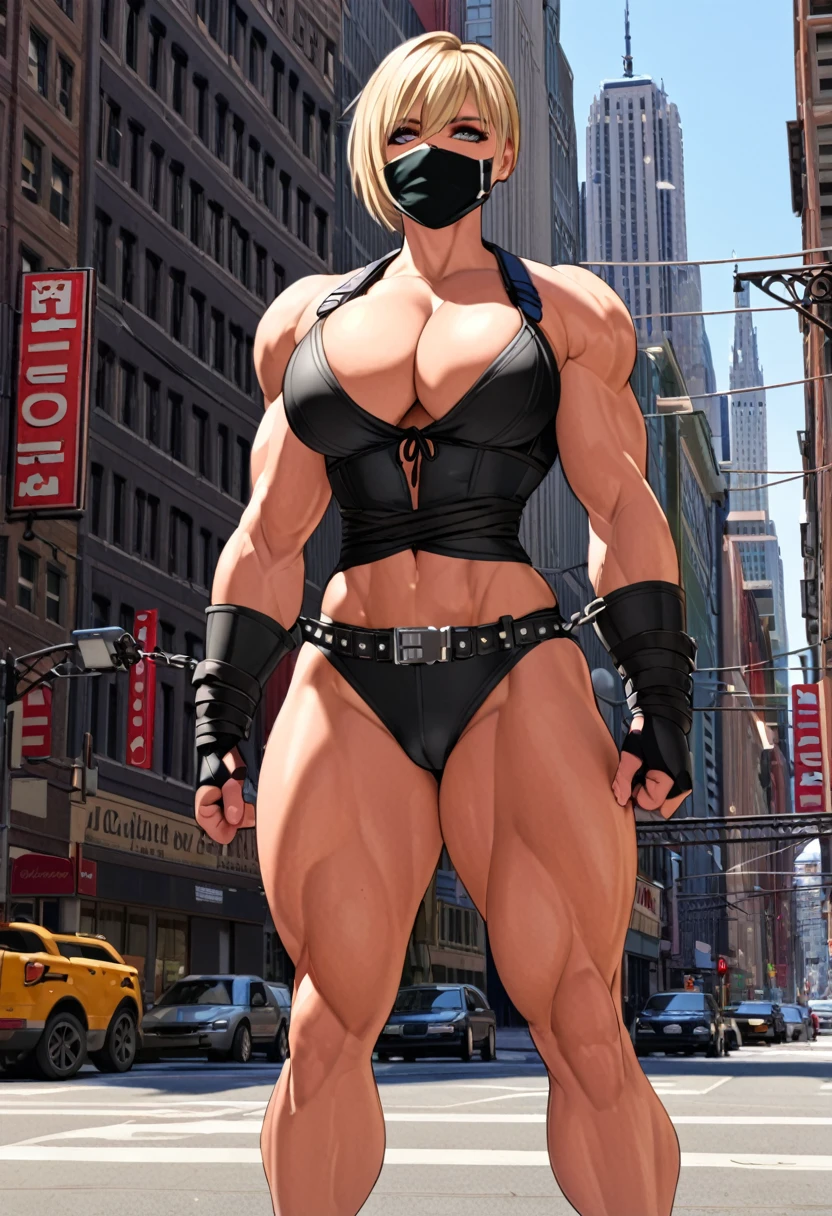 big muscle woman calhoun big pecs city tied up mouth gagged,