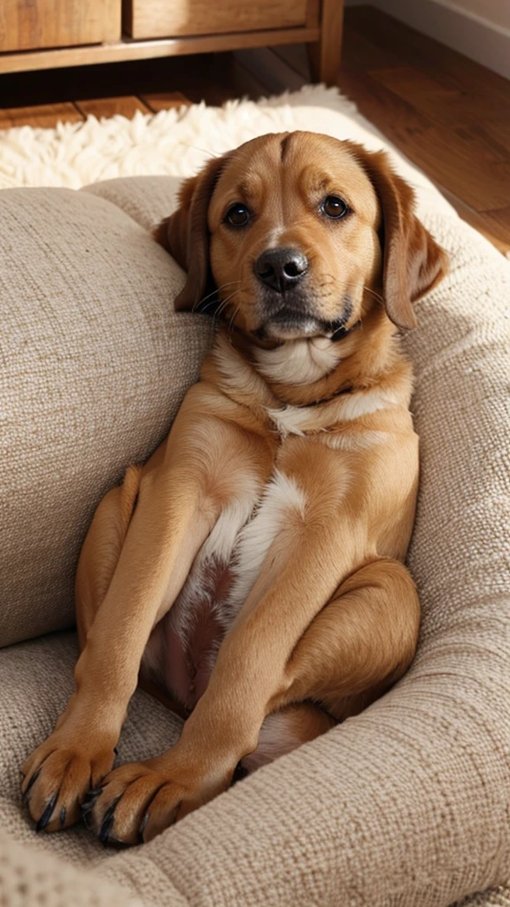 Curled up dog
