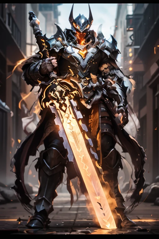 ((1 beautiful technological warrior with armor and long sword, ultra detailed black and orange)),Raw photo,ultra realistic, uhd, realistic skin and metal, best quality,16k resolution,vivid colors