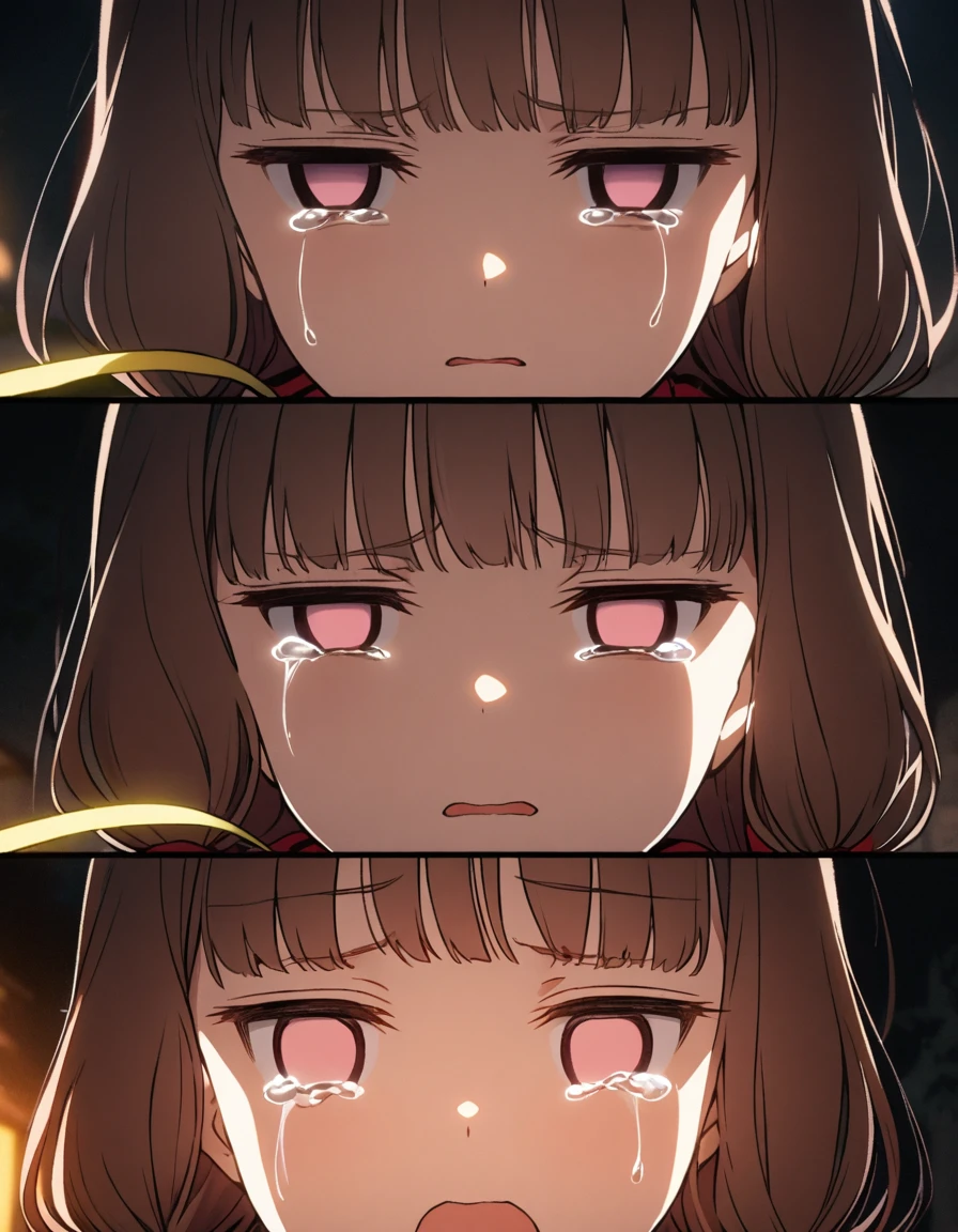 ( Iino miko, ), (motion lines, ), (cinematic lighting), ( girl, pov, hetero, ), ( empty eyes, ), ( tears, ), (tender expressions, ),