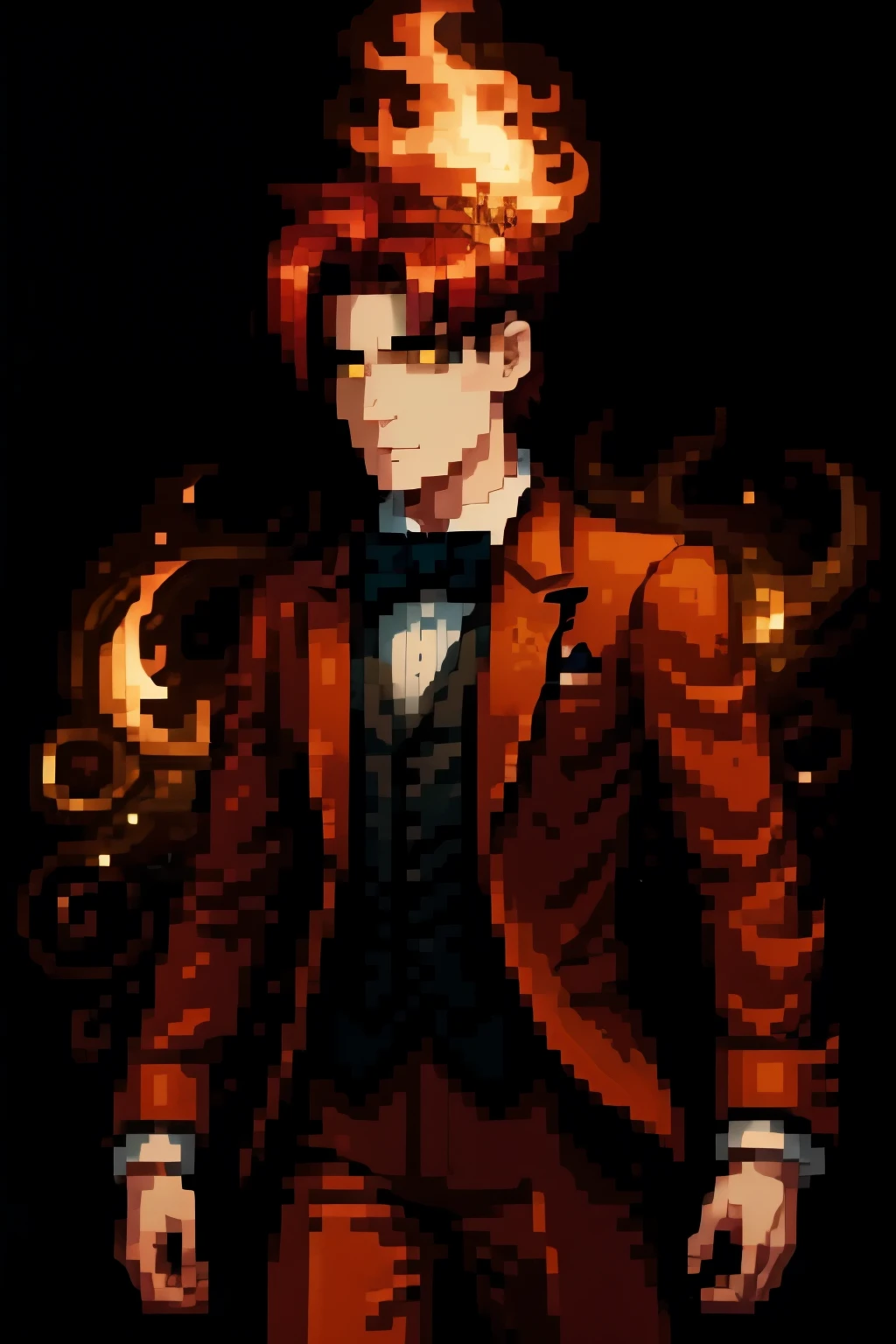 Demon butler in a beautiful flaming suit