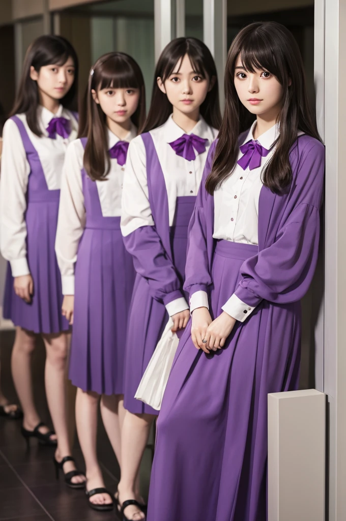 Personification of the meaning of Nogizaka46's song "Sayonara"、The meaning of goodbye is one beautiful 18-year-old Japanese girl、Highest quality、Cinema Lighting、The background is a lake and a beautiful forest, and the sky is a mystical blue.、The expression is a sad smile