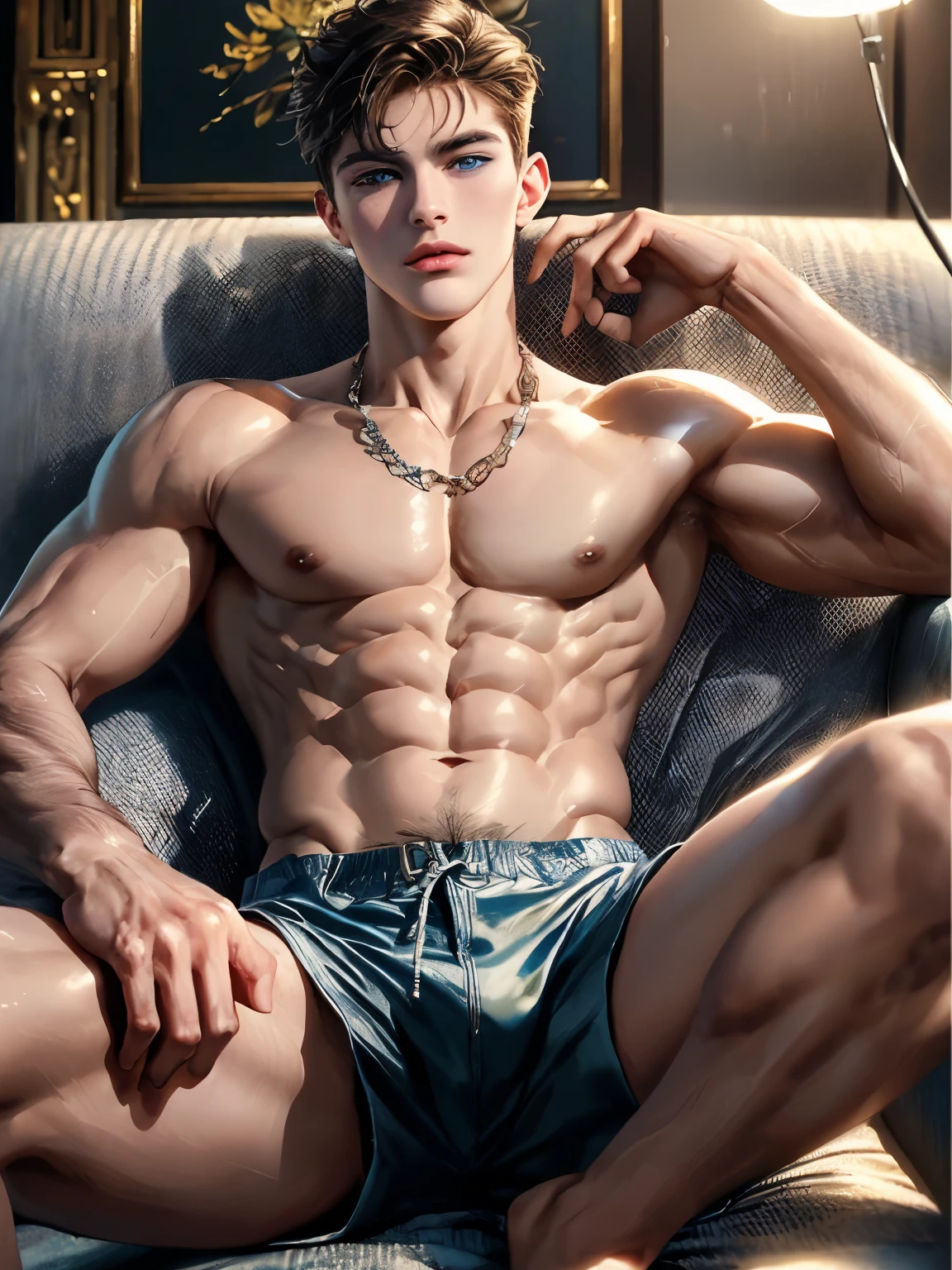 (masterpiece:1.3),(best quality:1.3),absurdres,perfect face,handsome young boy,blue eyes,sharp facial features,chiseled jawline,flawless skin,mesmerizing gaze,elegant expression,youthful appearance,natural lighting,dramatic shadows,cinematic composition,photo-realistic,digital painting,highly detailed,hyperrealistic