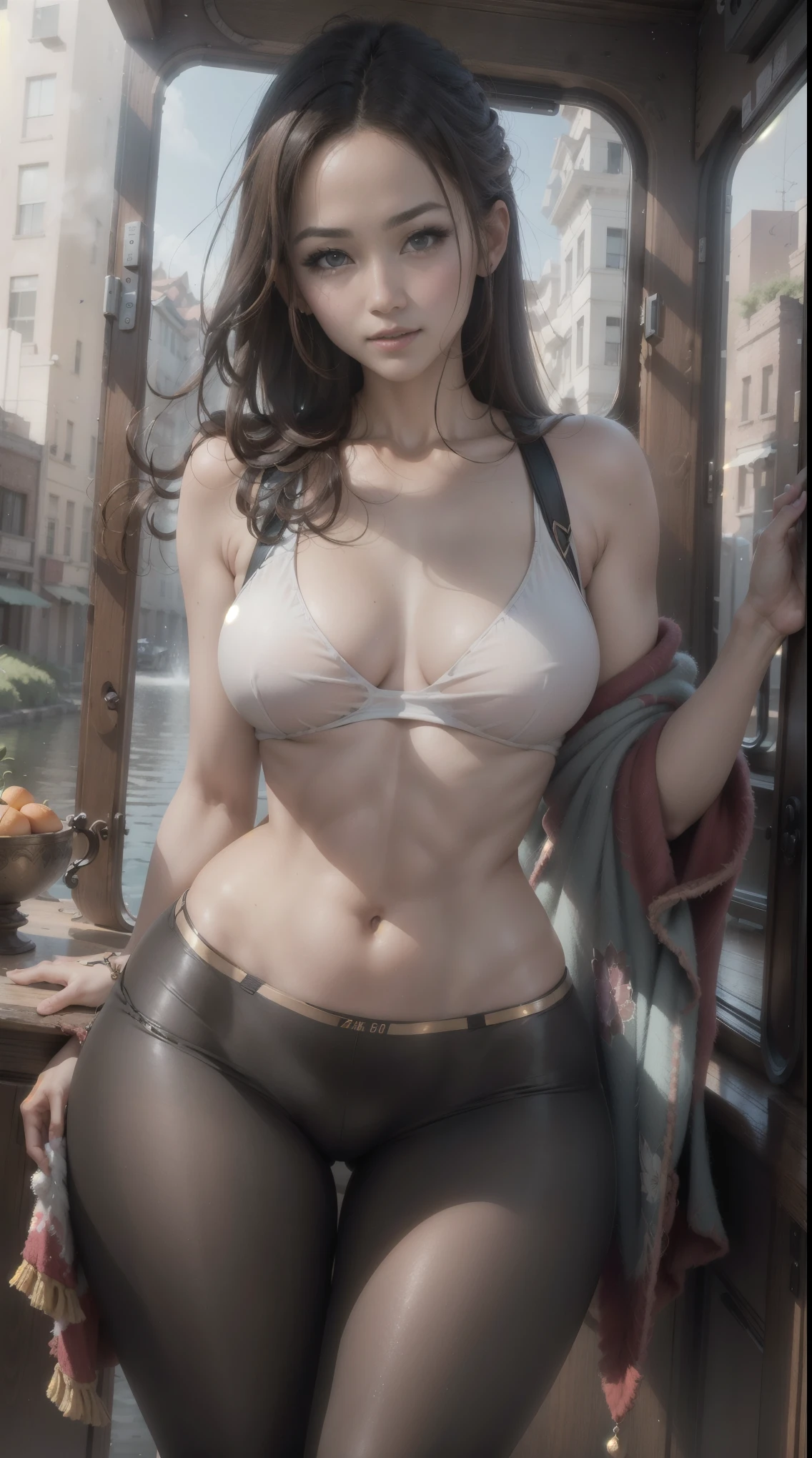 masterpiece, best quality，Medium Length Hair, Full body portrait,Waistline leggings，feather, Sexy, Lopez, Show camel toes，Realistic images，8K, Ultra high quality, masterpiece, precise, Textured Skin, High Detail, best quality, Awards，((Long-range shooting，Sense of distance，Full body image))， High resolution, 1080P, HD, 4K, 8K, 16K、(((insert)))best quality、16K high resolution、Super detailed、masterpiece、Live shooting、Practical:1.4、Surrealism:1.4、Clear focus、Very delicate and beautiful