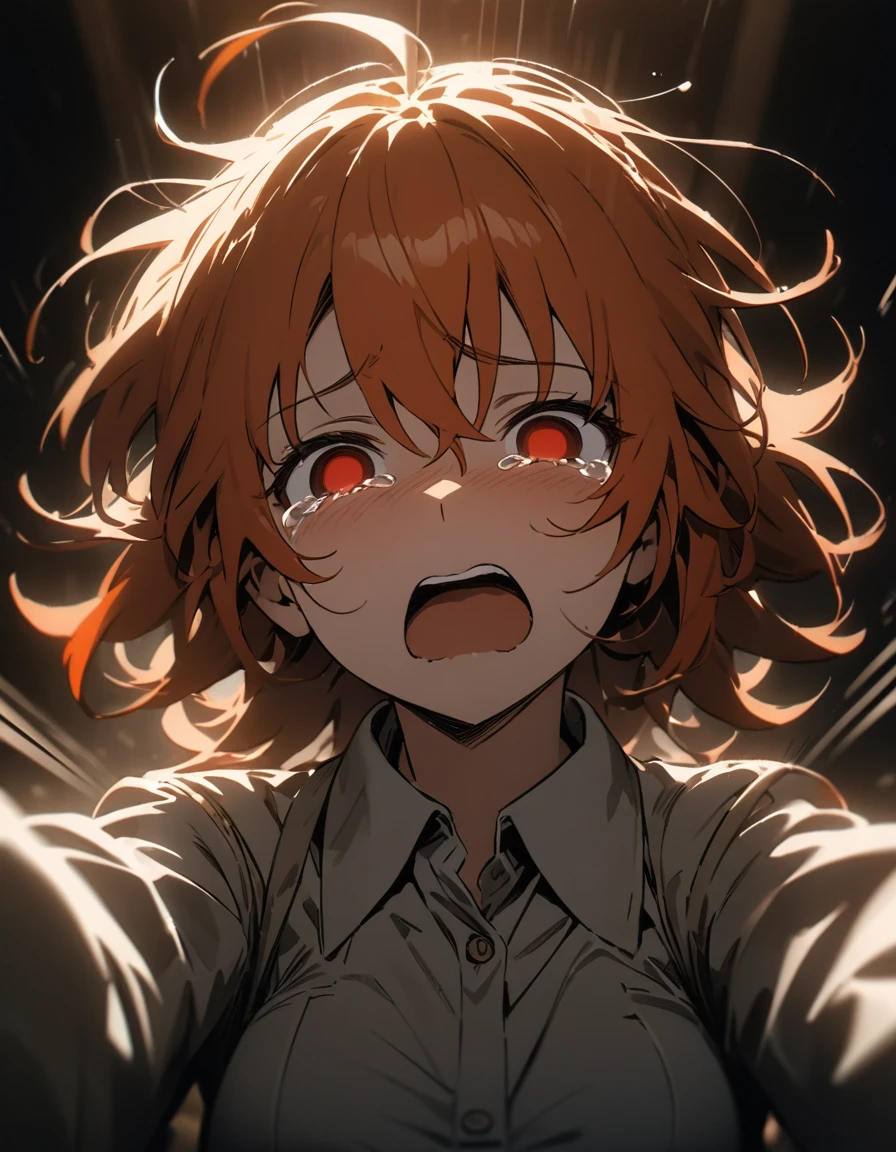 ( girl, Fujimaru ritsuka, ),  (motion lines, ), (cinematic lighting), ( girl, pov, hetero, ), ( empty eyes, ), ( tears, ), (tender expressions, ), (masterpiece, best quality, ultra detailed), 
