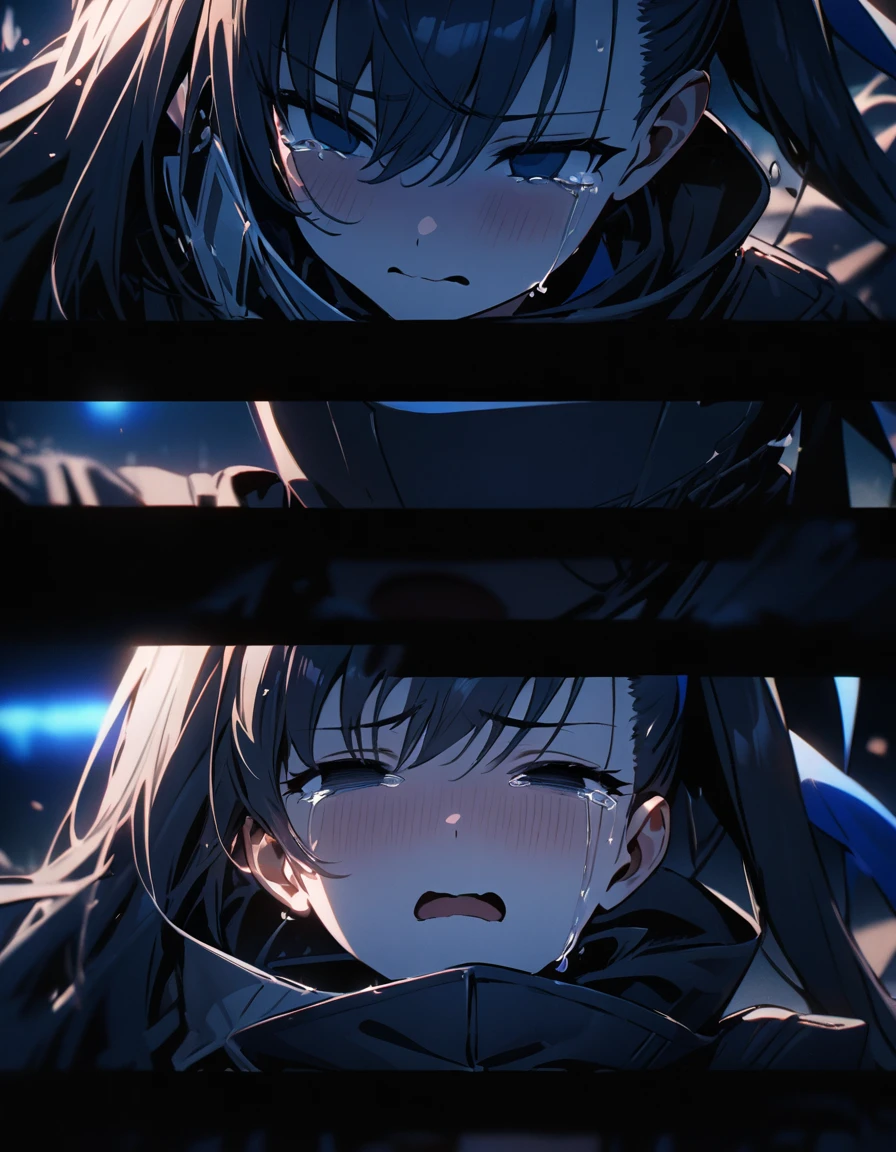 ( girl, meltryllis ),  (motion lines, ), (cinematic lighting), ( girl, pov, hetero, ), ( empty eyes, ), ( tears, ), (tender expressions, ), (masterpiece, best quality, ultra detailed), 
