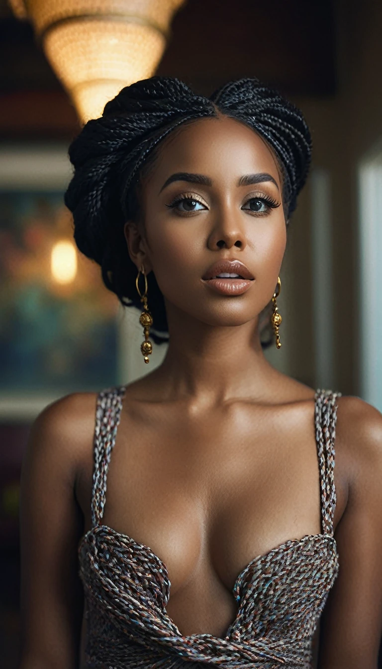 Full body shot. Meet Zahara, a 29-year-old Somali-Canadian woman with an ethereal, otherworldly beauty. She has flawless ebony skin, full pouty lips, and large expressive eyes framed by thick, curling lashes. Zahara's gorgeous locs cascade past her shoulders in stunning rope-like twists. Her lithe, willowy frame moves with feline grace.(naked) , (naked ) lora:add-detail-xl:1, (full body :2) NSFW, fisheye lens:1.4, In the Wake of Light, She loves sending nudes to her followers on OnlyFans, Issyk Kul Lake, Kyrgyzstan woman, super Panavision 70 color film stock, beautiful cinematography, low contrast, balanced colors, 3 point studio lighting, high resolution, rich color palette, smooth tonality, film grain, soft focus and bokeh, dynamic range, stunning background. dark and moody, a mesmerizing blend of light and shadow. masterpiece, absurdres, intricate details, analog film photo cinematic film still , shallow depth of field, vignette, highly detailed, high budget Hollywood film, bokeh, cinemascope, moody, epic, gorgeous, film grain, faded film, desaturated, 35mm photo, grainy, vignette, vintage, Kodachrome, Lomography, stained, highly detailed, found footage, realist detail, ue5, detailed character expressions, amazing quality, wallpaper, analog film grain