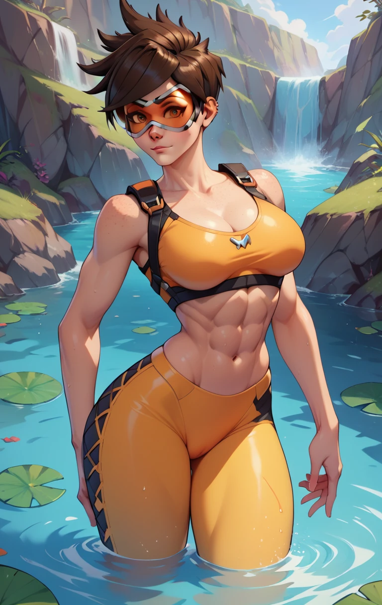 giant sexy woman tracer abs bootle of water