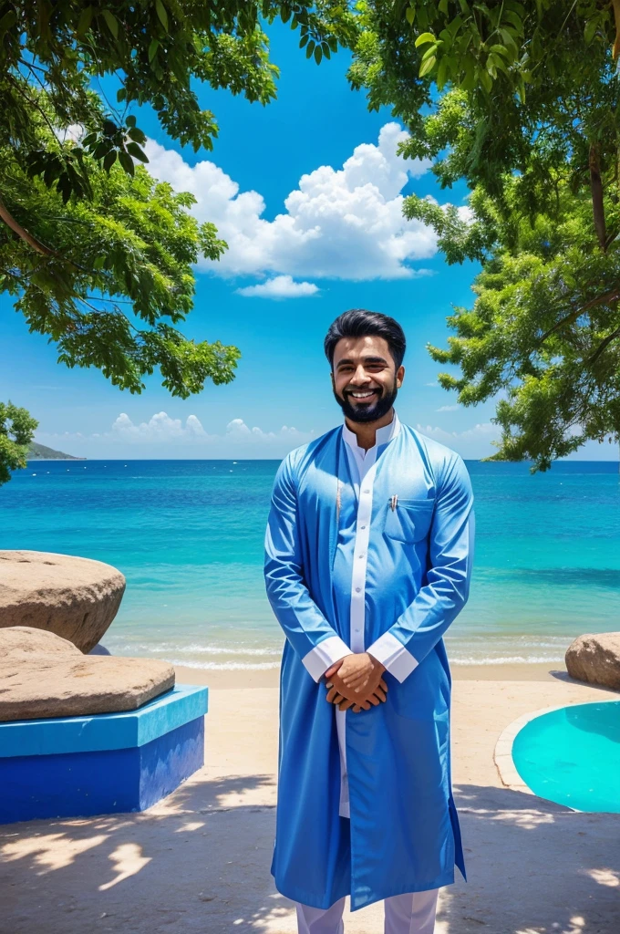 Rabi imagining a bright, beautiful world in his mind where everyone is happy and smiling."