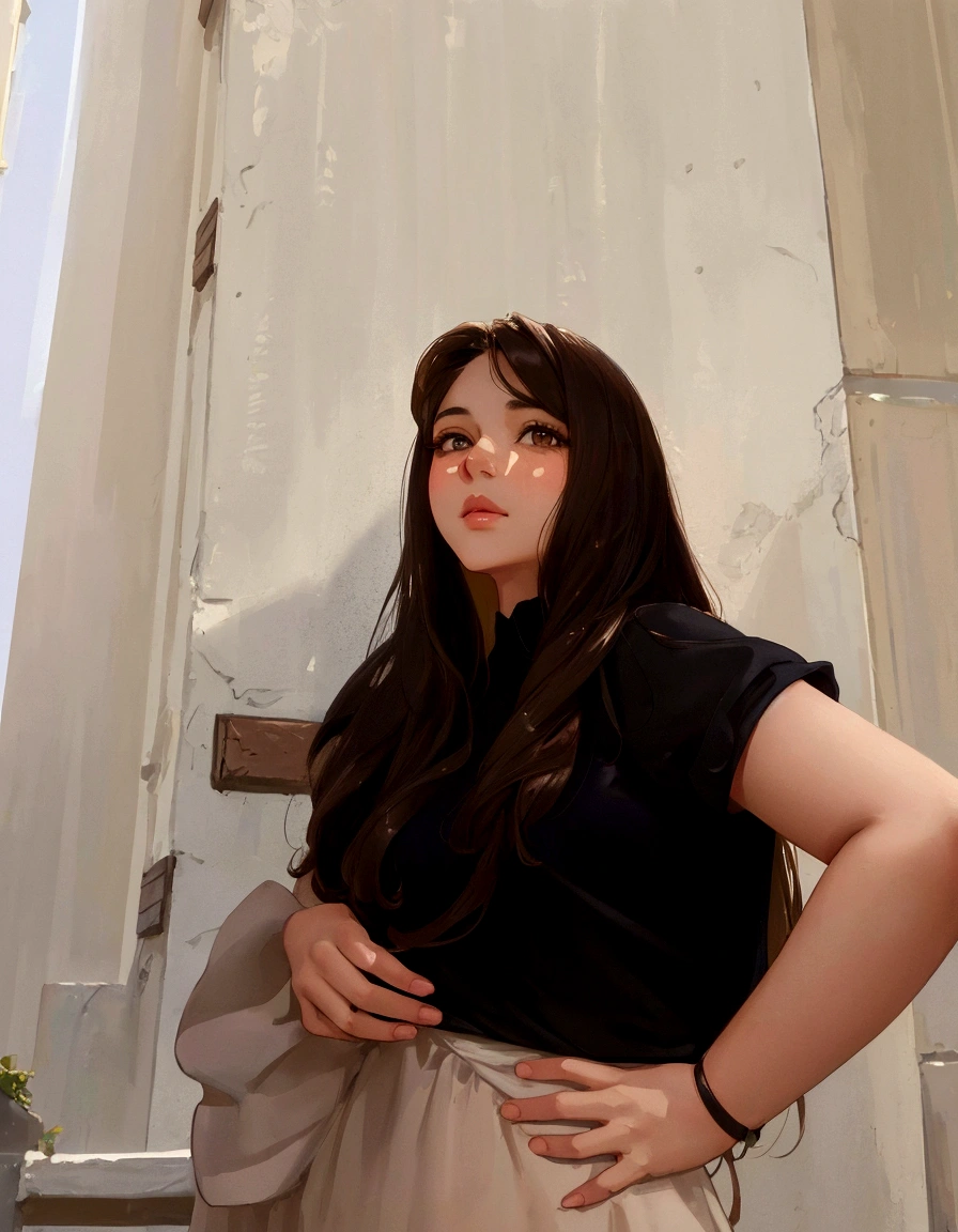 1girl, long brown hair, brown eyes, beautiful detailed face, beautiful detailed eyes, beautiful detailed lips, long eyelashes, portrait, elegant, serene expression, outdoors, garden, sunny day, lush greenery, (best quality,4k,8k,highres,masterpiece:1.2),ultra-detailed,HDR,vivid colors,natural lighting
