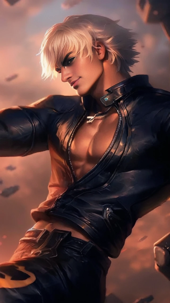 Change background cyberpunk handsome boy, realistic face, 8k, ultra realistic
