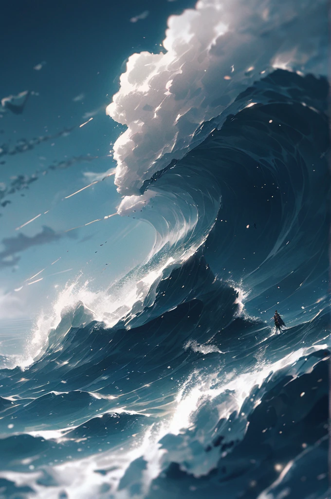 ((Лучшее качество)), ((шедевр)), (подробный), duel of two ships during a storm