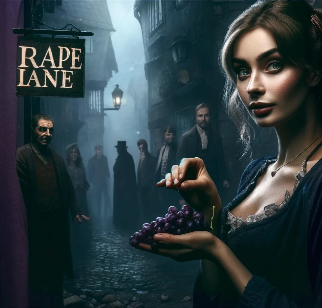 add the street name Grape Lane to the picture.