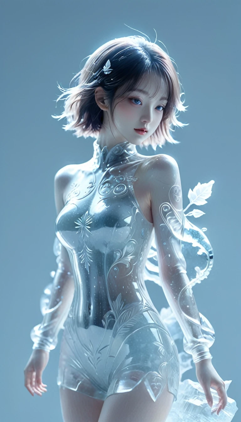,bail_ice_sculpture,A girl made of ice,Solitary,view,Slender,In winter,Set,
sketch,Minimalism,pencil drawing,Clear lines,(Double contact:1.5),Exquisite jewelry,In,(Upper thigh shot:1.3),full-body shot,Low angle shot,(Tattoo:1.3),Tyndall effect,Soft Focus,4K,High Dynamic Range,
[High Dynamic Range:0.9],Acid Chart,plant1girl,Fantasy Art,[Detailed and vivid face:0.33],[Outerwear dress:0.15],[Korean Pop:0.417],[Hip lift:0.4],masterpiece,(trash-polka Tattoos:1.4),(Translucent luminous body:1.3),simple design,Silhouette of a beautiful woman and a glowing,Shadow World,错综复杂的艺术品masterpiece,((White background 1.5)),
(sling:0.6),