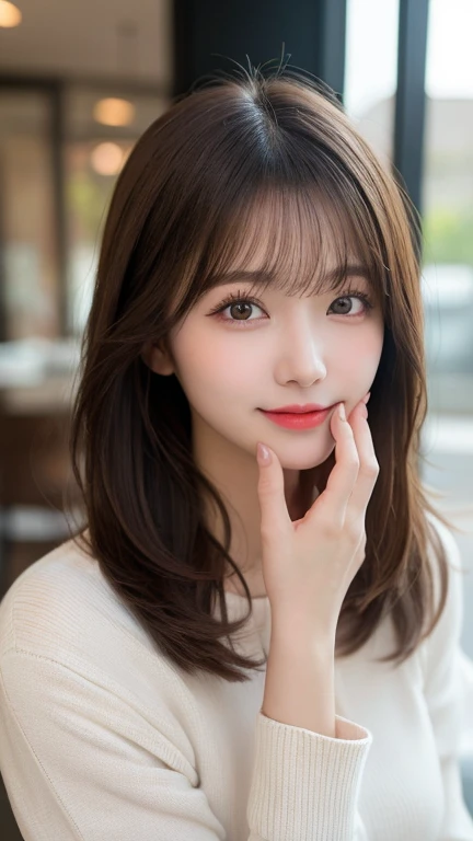 Tabletop, Highest quality, shape, Very detailed, finely, High resolution, 8k wallpaper, 完璧なダイナミックな構shape, Beautiful and exquisite, Nice spring clothes,Beautiful straight hair,Small breasts,Natural color lip, 20-year-old girl、cute、Always blur the background,Perfect and beautiful face,Beautiful and dense face、Slim face and figure,Big eyes、Putting on gal makeup,Actual Photos（Best image quality）、Sexy Face、Fashion model posing、Full Body Shot、smile、Change pose randomly、Randomly change the shooting angle and position、Summer fashion for women