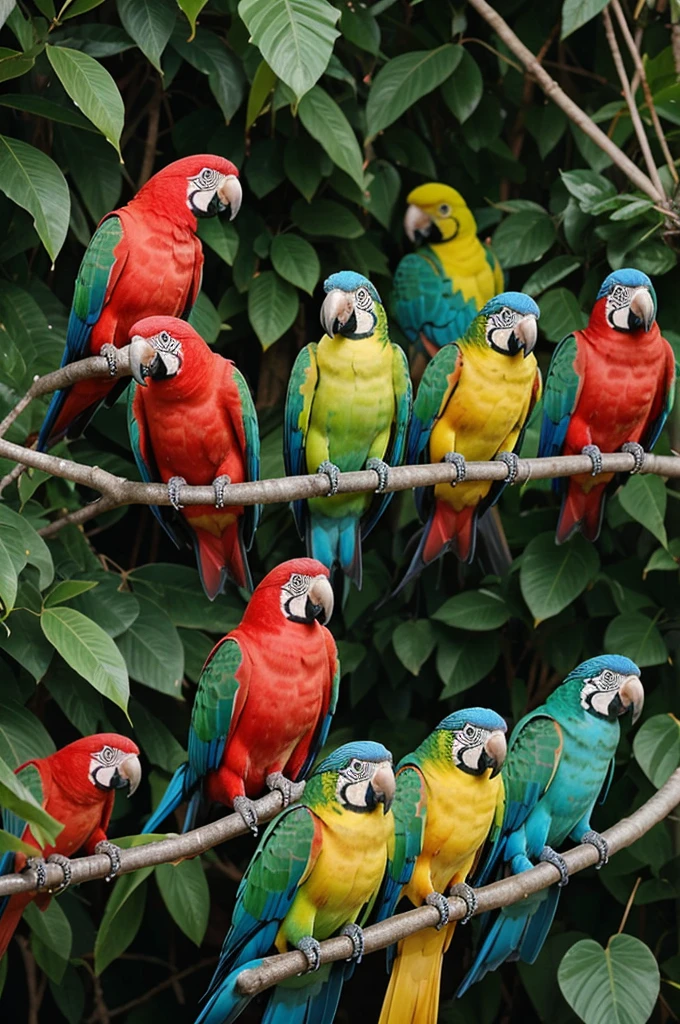 Beautiful Nature with , parrots of different colours,and many more flora and fa