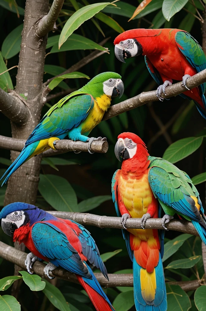 Beautiful Nature with , parrots of different colours,and many more flora and fa