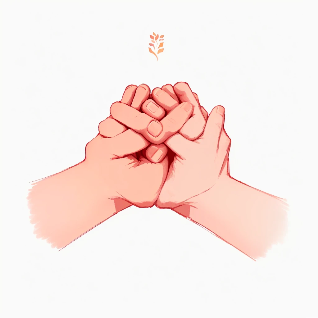 Illustration of two hands touching fists, 手Holding Hands, Holding Hands, Hands together, Fingers crossed, Holding Handss, Holding hands, Handshake, Holdings on hand, Hand Painted, Blessing Hands, gesture, Use your hands instead of your face, Woman's hands, Squeeze your hands, solemn gesture, Simple Hands, Normal hand,C4D Model,Casual game style,Game concept art style,Clarity的体积感,Clarity,Refuse to be vague,Clarity,masterpiece,High Saturation,High Saturation,Rich in details,High-resolution details,8K