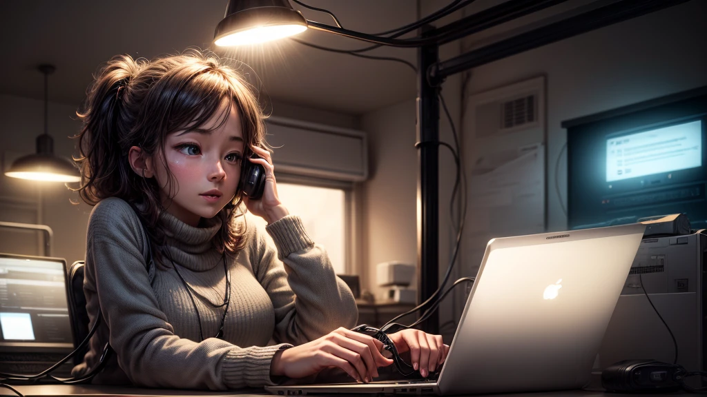 Computer host,An email,Technology,Warm light,utopian