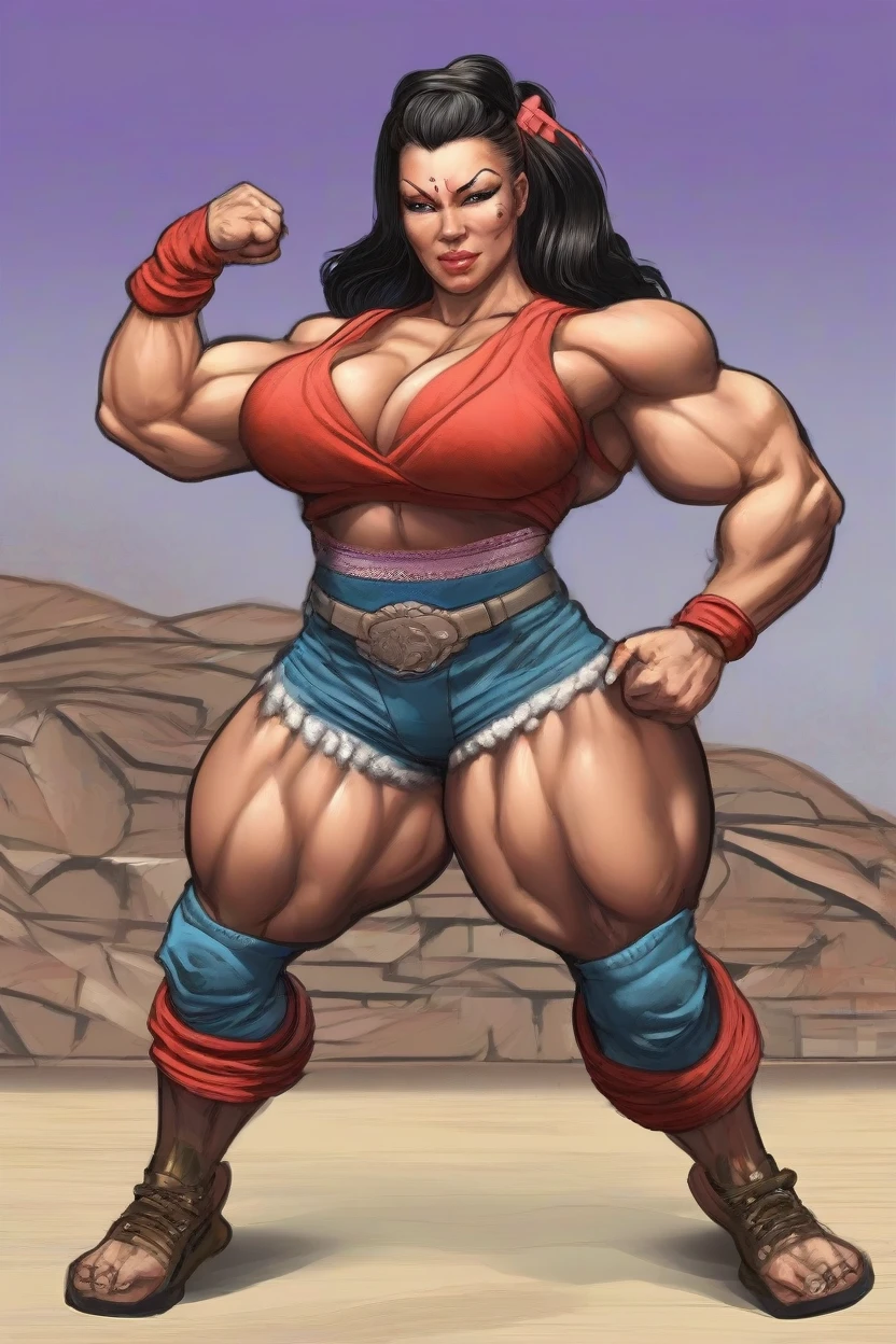 big muscle woman wearng jedai clothes