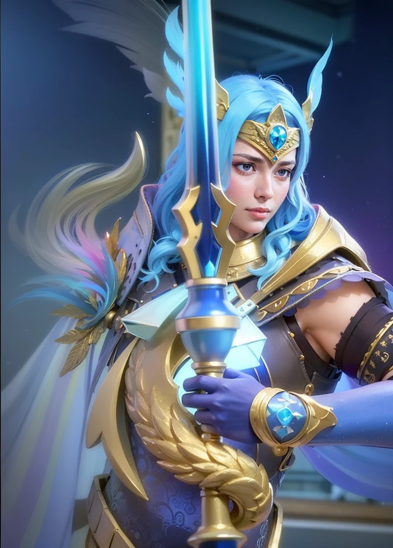 a close up of a person holding a sword in a room, masculine male, masterpiece, ((perfect eyes)) best quality, (semirealism:1.9), beautiful lighting, (extremely detailed CG unity 4k fhd wallpaper), High Detail, Sharp focus, dramatic outdoors, 1 boy ,19 years old, light purpel eyes, 8k, ultra hd, ultra detailed texture, hyper realistic, masterpiece, detailed texture, detailed face, detailed skin, detailed lighting, (photorealistic:1.5), best quality, beautiful lighting, cinematic lighting, professional lighting, ultra highres, realistic, detailed hair, real hair, high quality, (realskin:1.5), extremely detailed, finely detail, ultra-detailed, glare.
