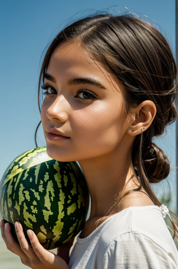 Girl with a watermelon head 