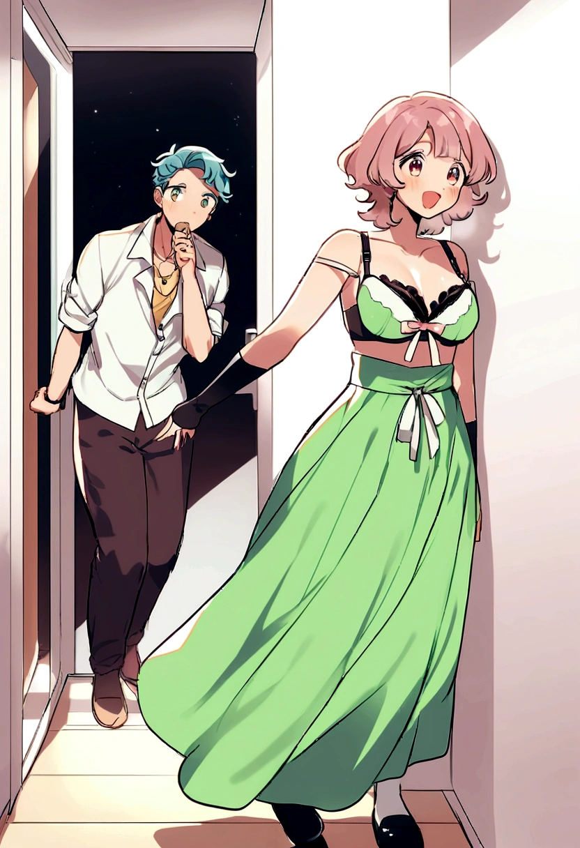 Mom go kitchen  transprent  saare and dlowj  bra and son  look  her
