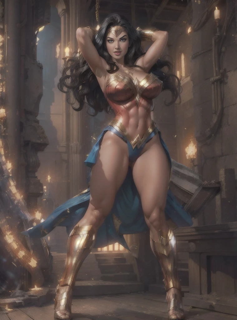 ((ultra detailed, masterpiece, absurdres))
DOAHelena, 1girl, wonder woman, long hair, black hair, wearing a wedding dress, bridal veil, inside a church, Wonder Woman as the Bride,Wearing white wedding dress,, Gal Gadot plays Wonder Woman, Pretty face,Rich in details,Smile charmingly,Bodybuilding,Full figure,huge breasts, huge ass, plump body, sexy uniform wedding dress,super huge ass