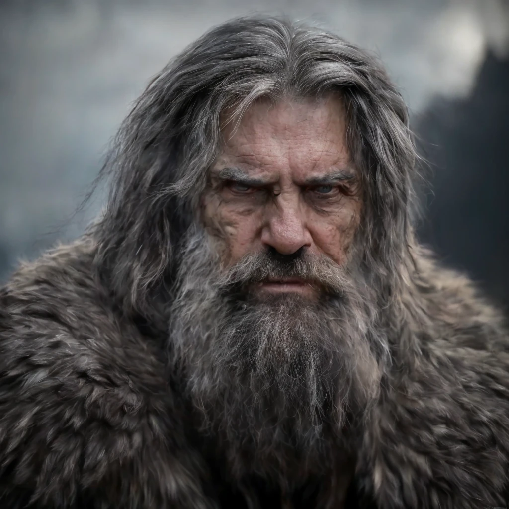 (masterpiece)+, (extremely (realistic)+,a portrait of an extremely ugly male mature barbarian, Angry stare. Looking in camera. volumetrics dtx, Photorealistic, ultra detailed, Artstation trending, very very detailed, realistic shaded lighting, dynamic shadows, detailed Mountains background, upper body, professional photograph of a detailed skin, sharp focus, dramatic, award winning, cinematic lighting, octane render, unreal engine, volumetrics dtx, Photorealistic, ultra detailed, Artstation trending, very very detailed, hyperrealistic, fine details, realistic shaded lighting, dynamic shadows, Mountains background, add_detail:1, skin pores and wrinkles, details.,More Reasonable Details