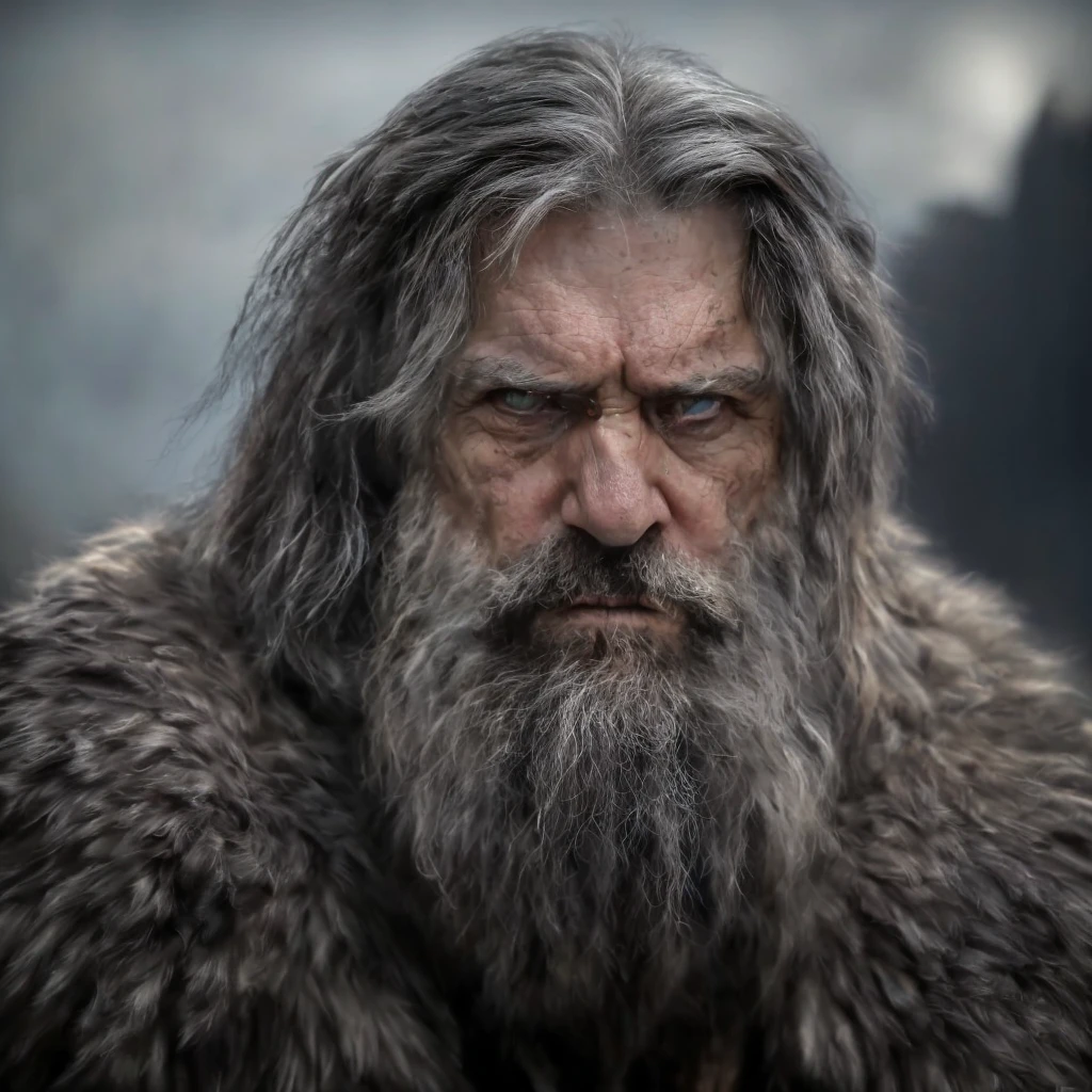 (masterpiece)+, (extremely (realistic)+,a portrait of an extremely ugly male mature barbarian, Angry stare. Looking in camera. volumetrics dtx, Photorealistic, ultra detailed, Artstation trending, very very detailed, realistic shaded lighting, dynamic shadows, detailed Mountains background, upper body, professional photograph of a detailed skin, sharp focus, dramatic, award winning, cinematic lighting, octane render, unreal engine, volumetrics dtx, Photorealistic, ultra detailed, Artstation trending, very very detailed, hyperrealistic, fine details, realistic shaded lighting, dynamic shadows, Mountains background, add_detail:1, skin pores and wrinkles, details.,More Reasonable Details