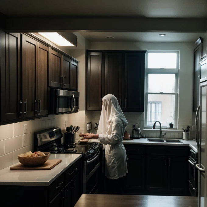 Ghost in a dark kitchen