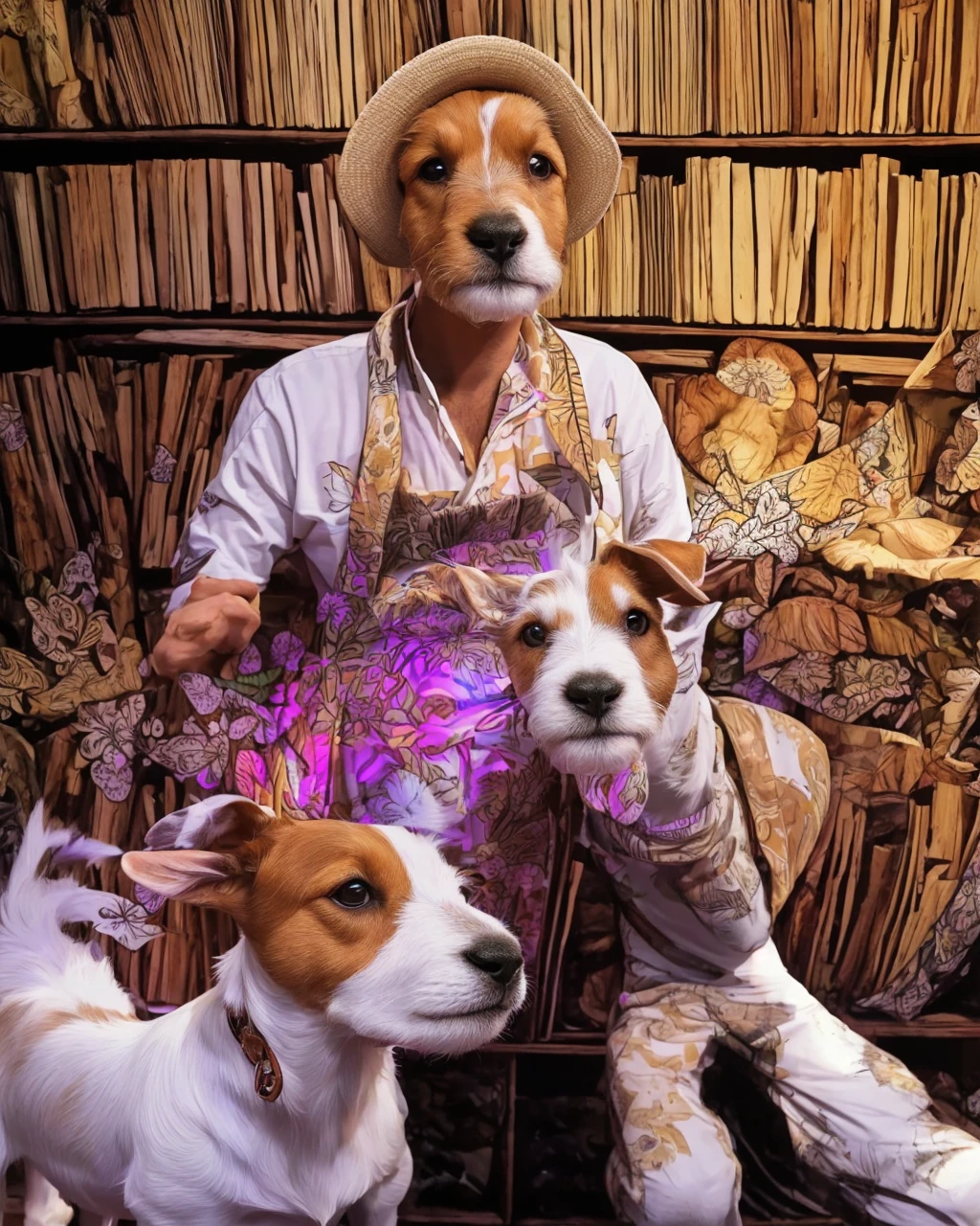 a white and tan jack Russell terrier named George ate all of his owner's psychedelic psilocybin mushrooms and now he finds himself tripping BALLS on a wacky wild adventure with his new best friend who happens to be a brown and white jerk GOAT named Kevin