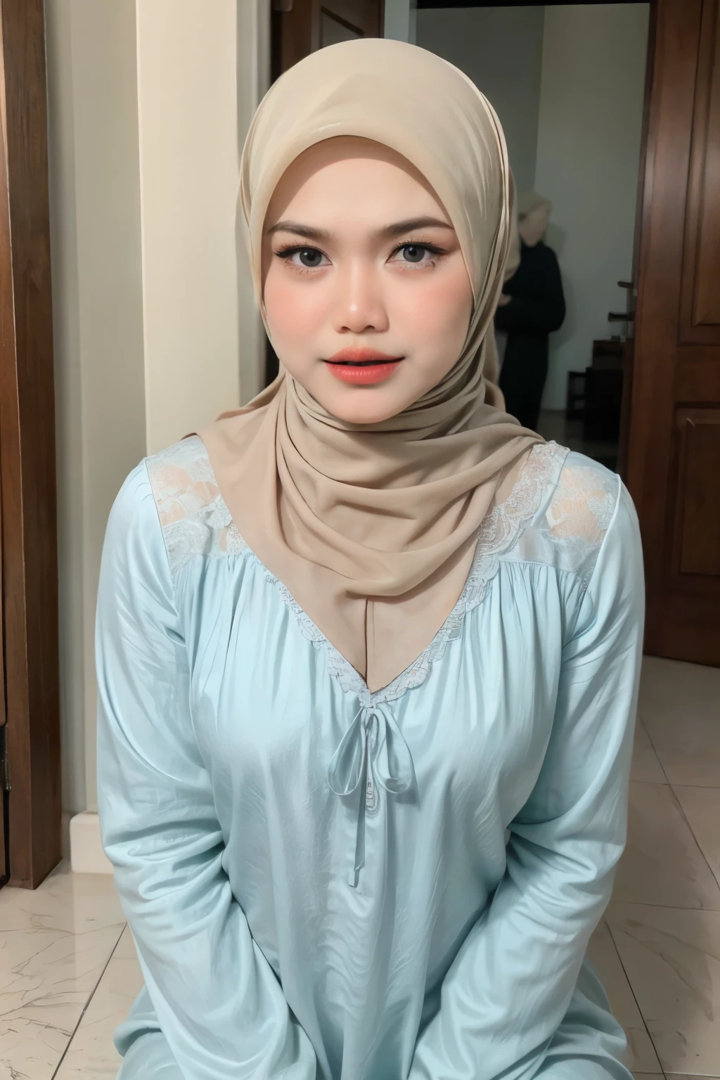 ((Stylish Hijab)), ((Lace)), Very cute and baby-like face, Very cute and baby-like face, G-String Naked, Angry pose, Angry face, (((HIJAB MALAY GIRL))), masutepiece, High quality, UHD 45K, Realistic face, Realistic skin feeling , A Malay Lady, 8 years old, , Very cute and baby-like face, (((FLAT CHEST))), (MATRIX WORLD), ((look In front at the camera and SADNESS)), ((())), (((CUTE GIRL))), ((PASTEL RED LIPS)), ((SILVER SEXY TRANSPARENCYY DRESS)), ((CHUBBY)), ((UNDRESS)), Insert the ghost's finger into the asshole.