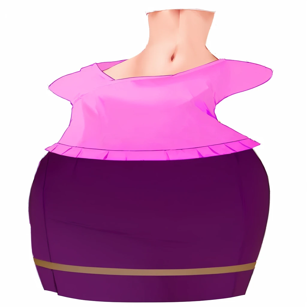 a cartoon of a woman's dress with a pink top, wearing a tanktop and skirt, middle shot waist up, waist - shot, wearing skirt, violet tight tanktop, close up to a skinny, top half of body, upper body close - up, thin waist, wearing a skirt, purple top, wearing : tanktop, pink skirt, waist height
